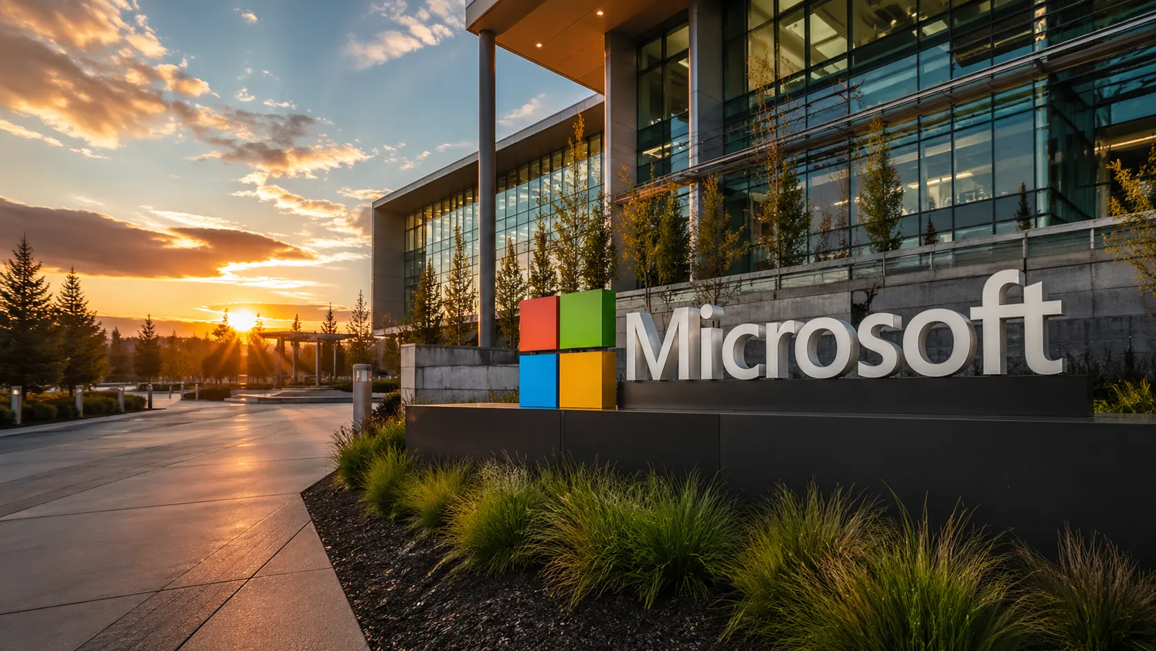 Microsoft Corp. at sunset